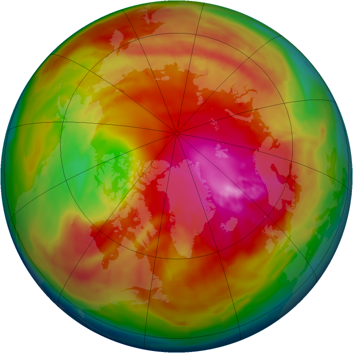 Arctic ozone map for 23 February 2010